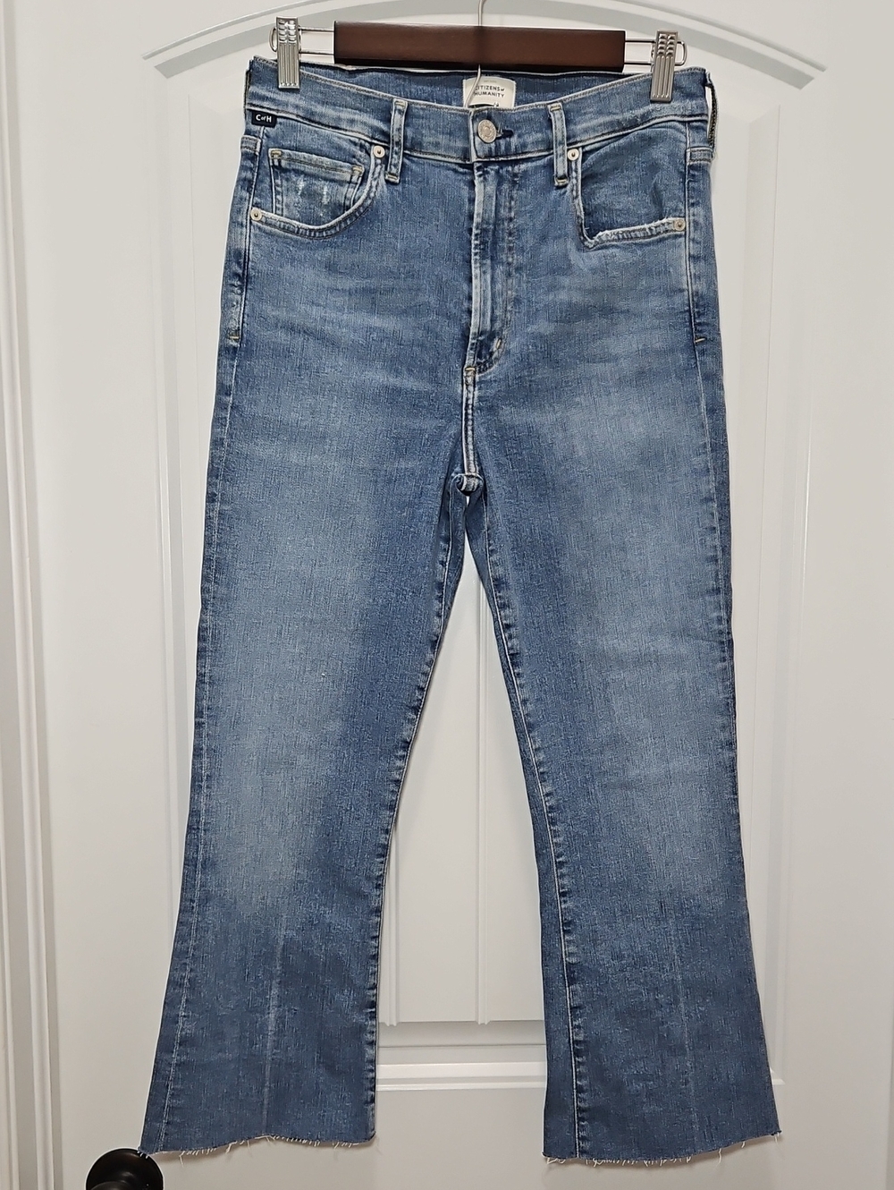Citizens Of Humanity Lilah Cropped Raw Hem Kick Flare Size 29 New Women's